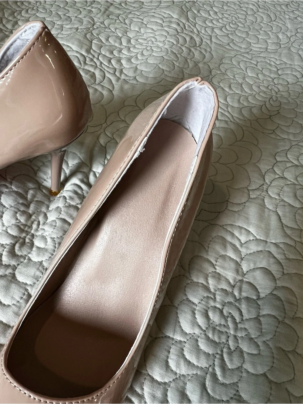 Nude Patent Pointed-Toe Stiletto Pumps
